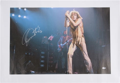 Lot of (2) The Whos Roger Daltrey Single Signed 28x34 Canvases (PSA/DNA)	